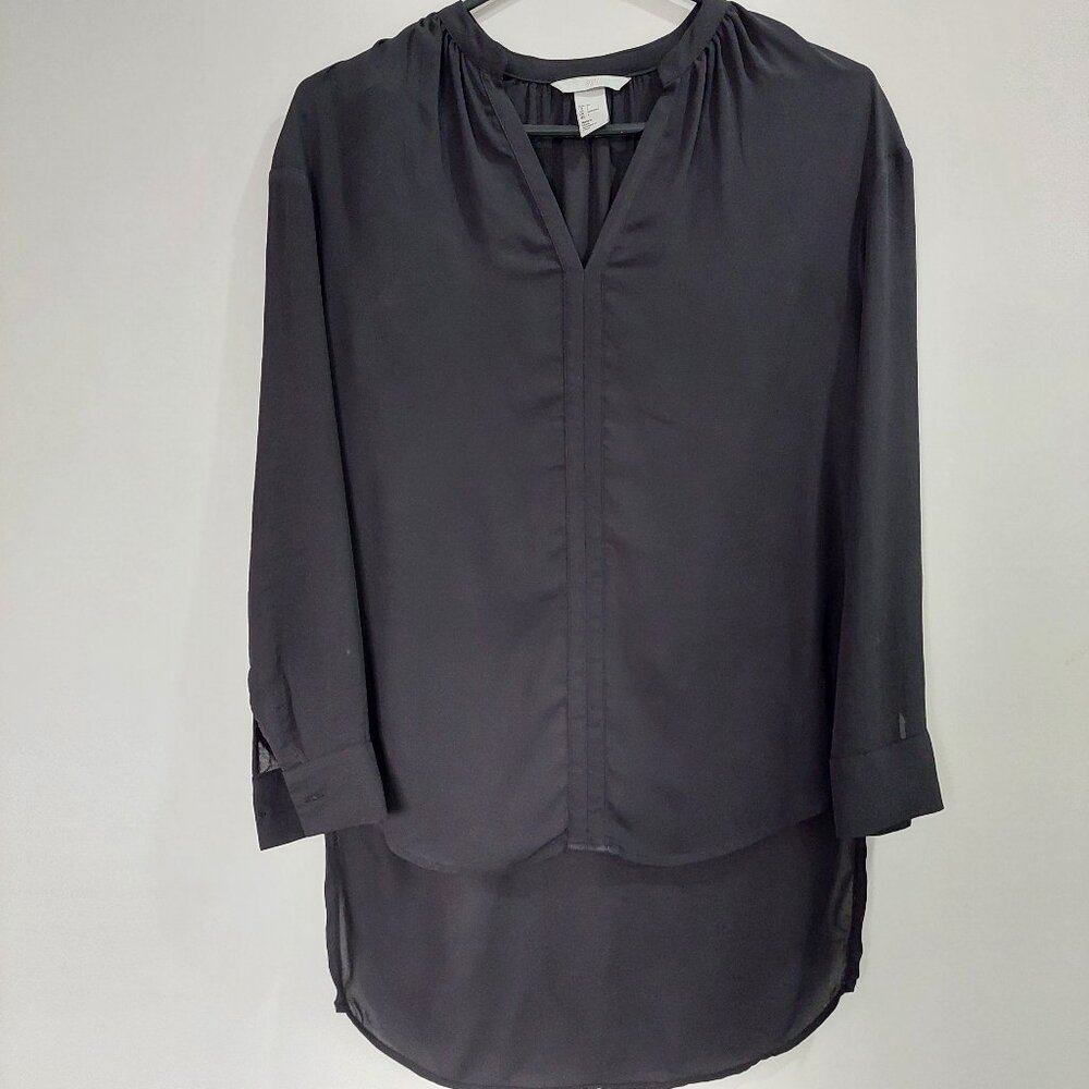 H&M Black Sheer Tonic blouse, Size 4